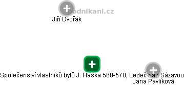 Společenství vlastníků bytů J. Haška 568-570, Ledeč nad Sázavou - náhled vizuálního zobrazení vztahů obchodního rejstříku