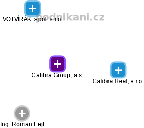 Calibra Group, a.s. - náhled vizuálního zobrazení vztahů obchodního rejstříku