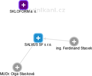 SALVUS SF s.r.o. - náhled vizuálního zobrazení vztahů obchodního rejstříku