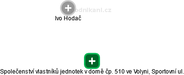Společenství vlastníků jednotek v domě čp. 510 ve Volyni, Sportovní ul. - náhled vizuálního zobrazení vztahů obchodního rejstříku