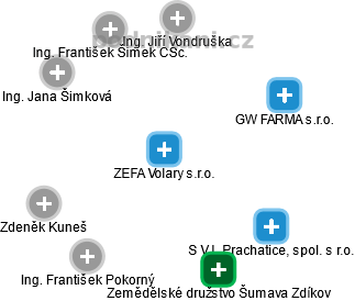 ZEFA Volary s.r.o. - náhled vizuálního zobrazení vztahů obchodního rejstříku