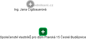 Společenství vlastníků pro dům Plavská 15 České Budějovice - náhled vizuálního zobrazení vztahů obchodního rejstříku