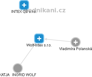 Wolf-Intex s.r.o. - náhled vizuálního zobrazení vztahů obchodního rejstříku