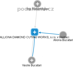 ALLIONA DIAMOND CUTING WORKS, s.r.o. v likvidaci - náhled vizuálního zobrazení vztahů obchodního rejstříku