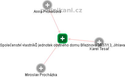 Společenství vlastníků jednotek obytného domu Březinova 3637/13, Jihlava - náhled vizuálního zobrazení vztahů obchodního rejstříku