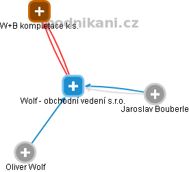 Wolf - obchodní vedení s.r.o. - náhled vizuálního zobrazení vztahů obchodního rejstříku
