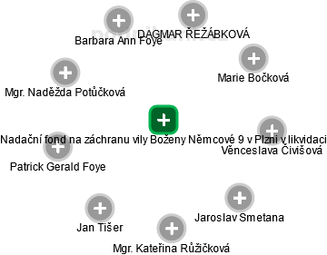 Nadační fond na záchranu vily Boženy Němcové 9 v Plzni v likvidaci - náhled vizuálního zobrazení vztahů obchodního rejstříku