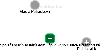 Společenství vlastníků domu čp. 452,453, ulice Březohorská - náhled vizuálního zobrazení vztahů obchodního rejstříku