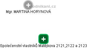 Společenství vlastníků Matějkova 2121,2122 a 2123 - náhled vizuálního zobrazení vztahů obchodního rejstříku