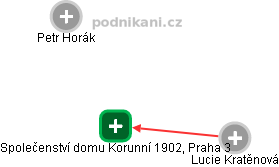 Společenství domu Korunní 1902, Praha 3 - náhled vizuálního zobrazení vztahů obchodního rejstříku