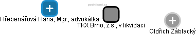 TKX Brno, z.s., v likvidaci - náhled vizuálního zobrazení vztahů obchodního rejstříku