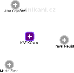 KAZIKO a.s. - náhled vizuálního zobrazení vztahů obchodního rejstříku