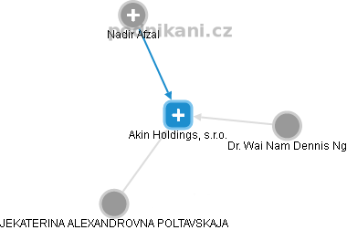 Akin Holdings, s.r.o. - náhled vizuálního zobrazení vztahů obchodního rejstříku