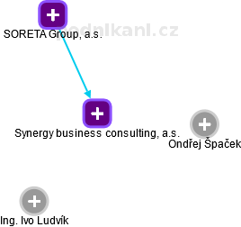 Synergy business consulting, a.s. - náhled vizuálního zobrazení vztahů obchodního rejstříku