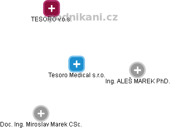 Tesoro Medical s.r.o. - náhled vizuálního zobrazení vztahů obchodního rejstříku