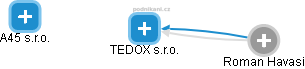 TEDOX s.r.o. - náhled vizuálního zobrazení vztahů obchodního rejstříku