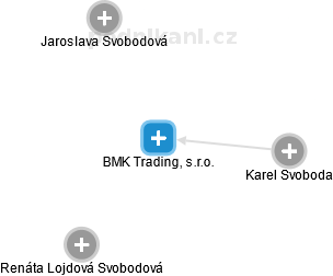BMK Trading, s.r.o. - náhled vizuálního zobrazení vztahů obchodního rejstříku