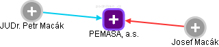 PEMASA, a.s. - náhled vizuálního zobrazení vztahů obchodního rejstříku