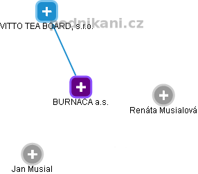 BURNACA a.s. - náhled vizuálního zobrazení vztahů obchodního rejstříku