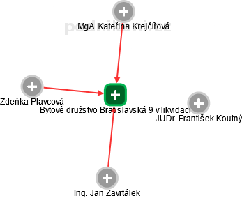 Bytové družstvo Bratislavská 9 v likvidaci - náhled vizuálního zobrazení vztahů obchodního rejstříku