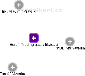 Eurofit Trading a.s., v likvidaci - náhled vizuálního zobrazení vztahů obchodního rejstříku