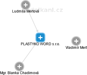 PLASTYKO WORD s.r.o. - náhled vizuálního zobrazení vztahů obchodního rejstříku