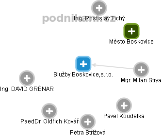Služby Boskovice,s.r.o. - náhled vizuálního zobrazení vztahů obchodního rejstříku
