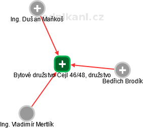 Bytové družstvo Cejl 46/48, družstvo - náhled vizuálního zobrazení vztahů obchodního rejstříku