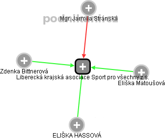 Liberecká krajská asociace Sport pro všechny z.s. - náhled vizuálního zobrazení vztahů obchodního rejstříku
