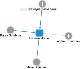 Fortuna-M s.r.o. - náhled vizuálního zobrazení vztahů obchodního rejstříku