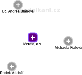 Merata, a.s. - náhled vizuálního zobrazení vztahů obchodního rejstříku