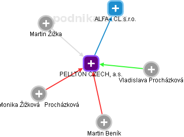 PELLTON CZECH, a.s. - náhled vizuálního zobrazení vztahů obchodního rejstříku