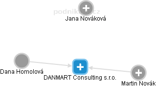 DANMART Consulting s.r.o. - náhled vizuálního zobrazení vztahů obchodního rejstříku