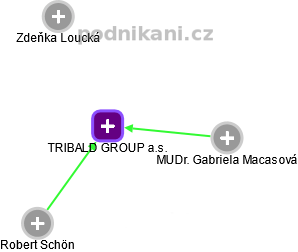 TRIBALD GROUP a.s. - náhled vizuálního zobrazení vztahů obchodního rejstříku