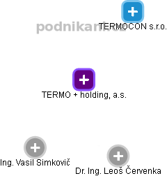 TERMO + holding, a.s. - náhled vizuálního zobrazení vztahů obchodního rejstříku