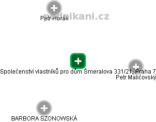 Společenství vlastníků pro dům Šmeralova 331/21, Praha 7 - náhled vizuálního zobrazení vztahů obchodního rejstříku