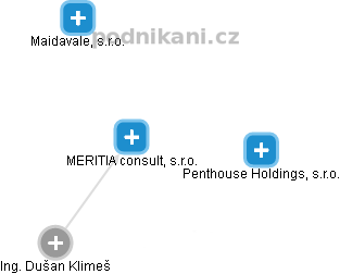 MERITIA consult, s.r.o. - náhled vizuálního zobrazení vztahů obchodního rejstříku