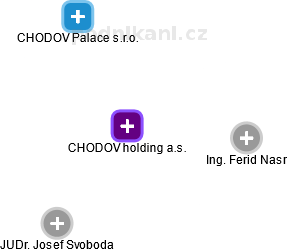 CHODOV holding a.s. - náhled vizuálního zobrazení vztahů obchodního rejstříku