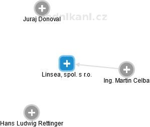 Linsea, spol. s r.o. - náhled vizuálního zobrazení vztahů obchodního rejstříku