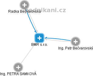 BMR s.r.o. - náhled vizuálního zobrazení vztahů obchodního rejstříku
