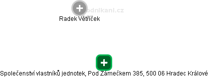 Společenství vlastníků jednotek, Pod Zámečkem 385, 500 06 Hradec Králové - náhled vizuálního zobrazení vztahů obchodního rejstříku