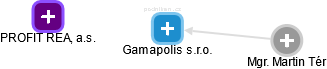 Gamapolis s.r.o. - náhled vizuálního zobrazení vztahů obchodního rejstříku