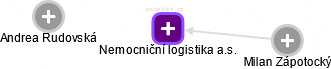 Nemocniční logistika a.s. - náhled vizuálního zobrazení vztahů obchodního rejstříku
