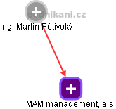 MAM management, a.s. - náhled vizuálního zobrazení vztahů obchodního rejstříku