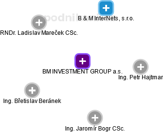 BM INVESTMENT GROUP a.s. - náhled vizuálního zobrazení vztahů obchodního rejstříku