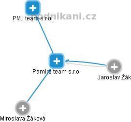 Pamiro team s.r.o. - náhled vizuálního zobrazení vztahů obchodního rejstříku