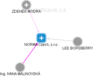 NORMA Czech, s.r.o. - náhled vizuálního zobrazení vztahů obchodního rejstříku