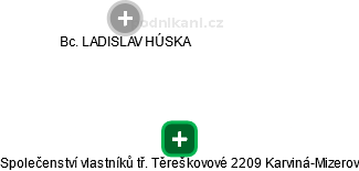 Společenství vlastníků tř. Těreškovové 2209 Karviná-Mizerov - náhled vizuálního zobrazení vztahů obchodního rejstříku