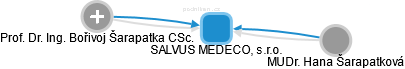 SALVUS MEDECO, s.r.o. - náhled vizuálního zobrazení vztahů obchodního rejstříku