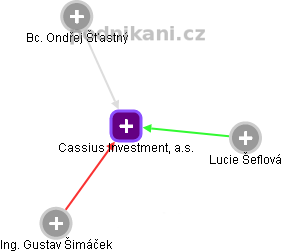 Cassius Investment, a.s. - náhled vizuálního zobrazení vztahů obchodního rejstříku